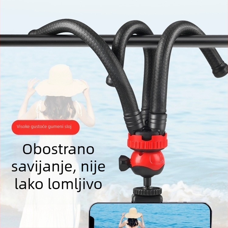 Fleksibilni stativ u obliku hobotnice s 3-dijelnim silikonskim nogama, kuglasta glava, nosivost 2–5 kg, za mobitel i DSLR fotoaparat