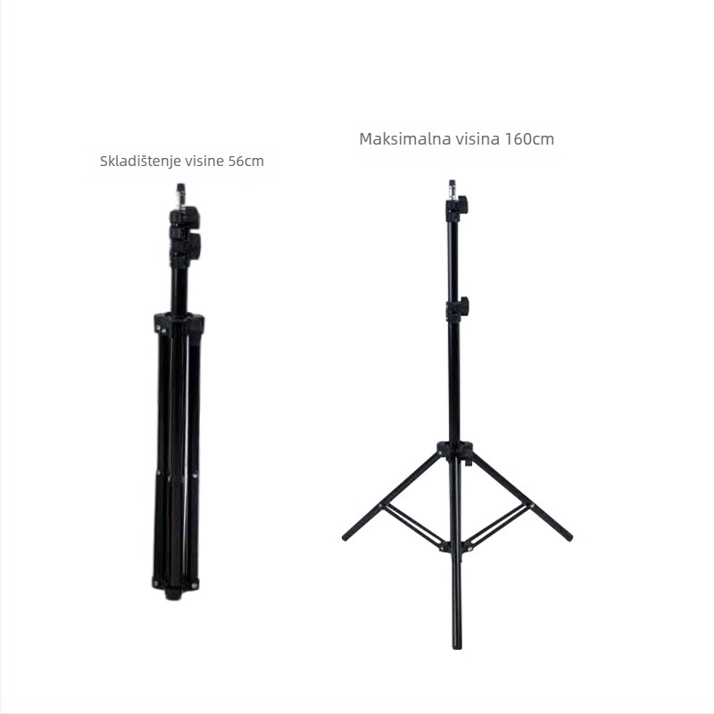 Stolni mini stativ, aluminijska legura, kuglast pan-tilt glava, 3-segmentna konstrukcija, nosivost 2–5 kg