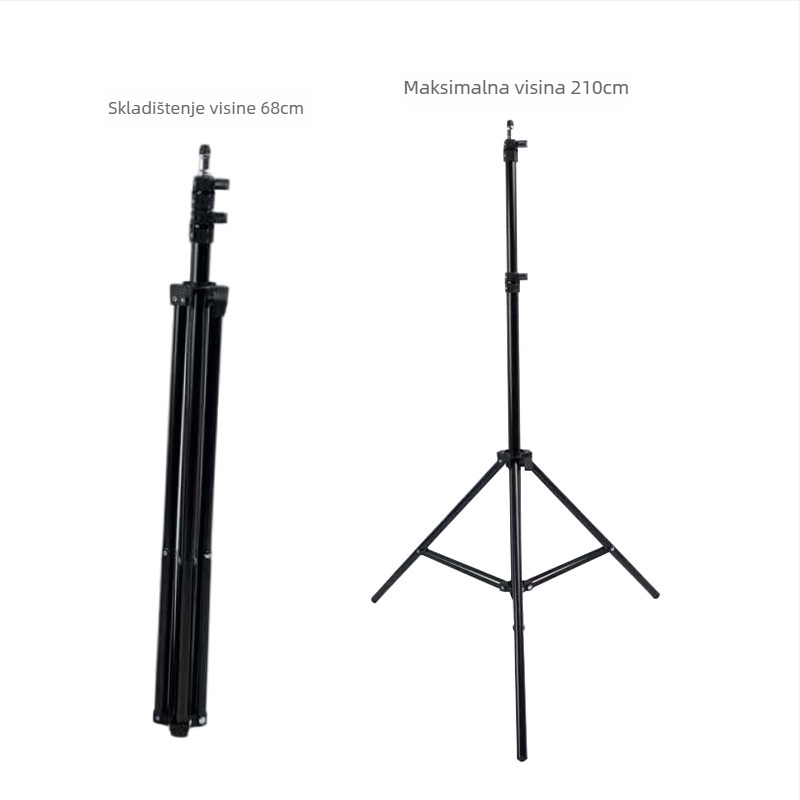 Stolni mini stativ, aluminijska legura, kuglast pan-tilt glava, 3-segmentna konstrukcija, nosivost 2–5 kg