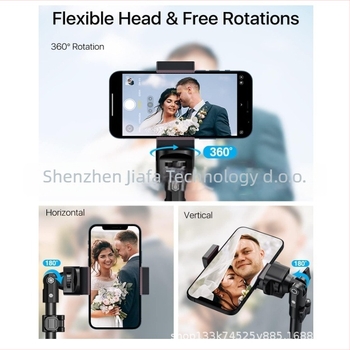 Aluminijski sklopivi stativ za mobitel s integriranim selfie štapićem, fleksibilnim vratom za držač telefona, 3D PTZ, nosivost 2–5 kg