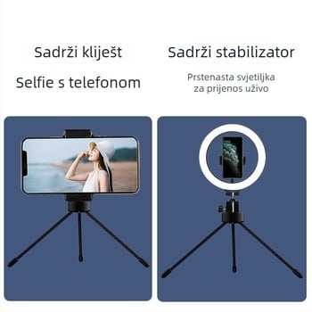 Stolni stativ za kameru – prijenosni, sklopivi aluminijski, 3D gimbal stabilizator, nosivost 3 kg, za kamere i mobitele