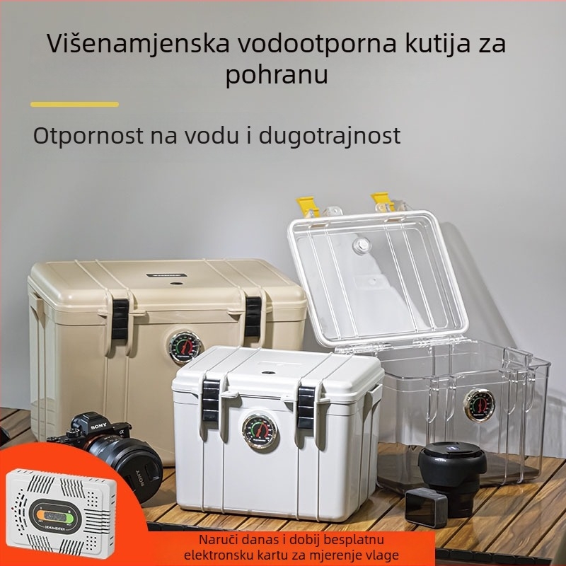 Kutija za pohranu otporna na vlagu za fotoopremu – ABS, 25L, zaključavanje ključem, unutarnja pjena, kompatibilna s većinom modela