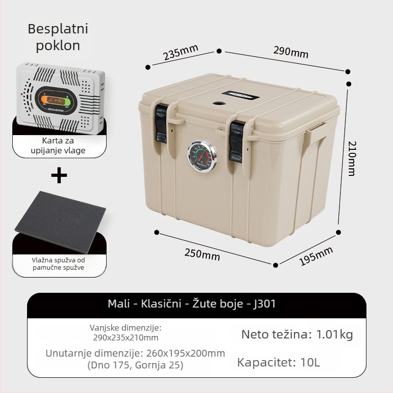 Kutija za pohranu otporna na vlagu za fotoopremu – ABS, 25L, zaključavanje ključem, unutarnja pjena, kompatibilna s većinom modela