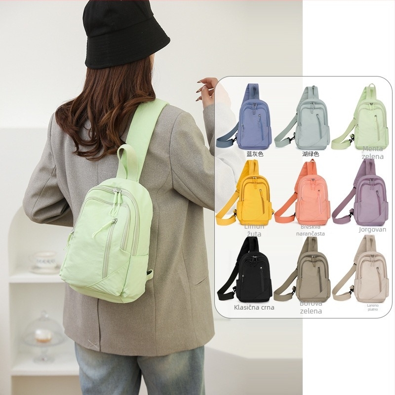 Crossbody torba za prsa - najlon, zatvarač, poliester podstava, unutarnja džep sa zatvaračem (Urban simplicity, Zima 2024)