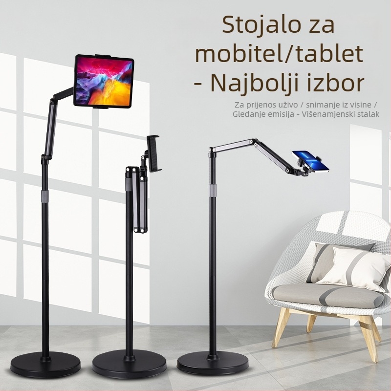 Stalak za mobitel za live emitiranje, podna podrška za nadzorno snimanje, izvučni, ultra-široki kut, model XY-39