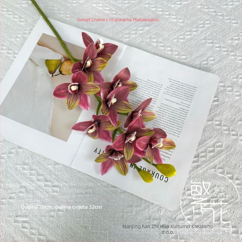 Phalaenopsis umjetni cvjetovi (10 glavica) – PU materijal, DIY cvjetni aranžmani, vjenčana dekoracija, rekviziti za fotografiju