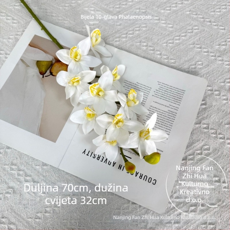 Phalaenopsis umjetni cvjetovi (10 glavica) – PU materijal, DIY cvjetni aranžmani, vjenčana dekoracija, rekviziti za fotografiju