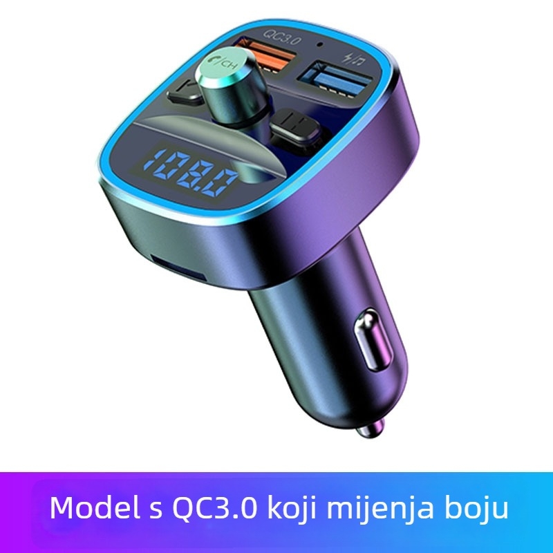 Auto MP3 player Bluetooth FM transmiter, USB punjač za auto, hands-free pozivi, napajanje 12–24V