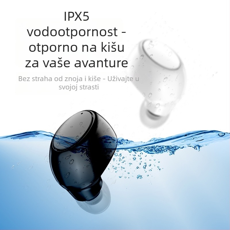 X6 Bluetooth slušalice – ultra kompaktne jednosmjerno in-ear, Bluetooth 5.0, doseg 15 m, IPX4, NFC, glasovno upravljanje