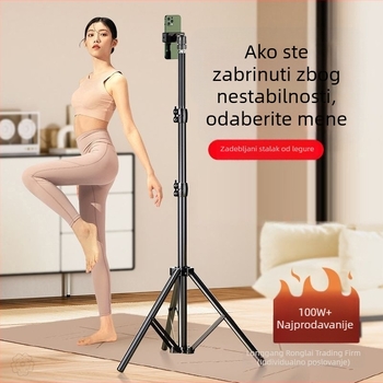 Podna univerzalna stativ za telefon s LED rasvjetom za streaming uživo