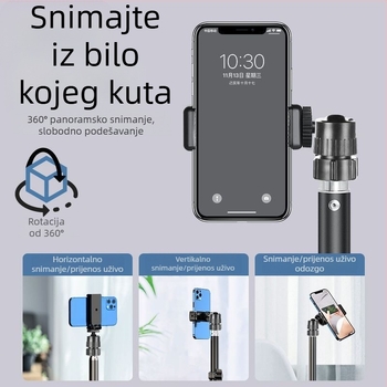 Podna univerzalna stativ za telefon s LED rasvjetom za streaming uživo