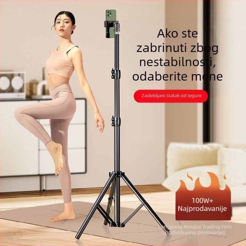Podna univerzalna stativ za telefon s LED rasvjetom za streaming uživo