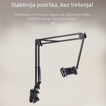 Držač uz krevet za telefon i tablet, aluminijska legura, universalni