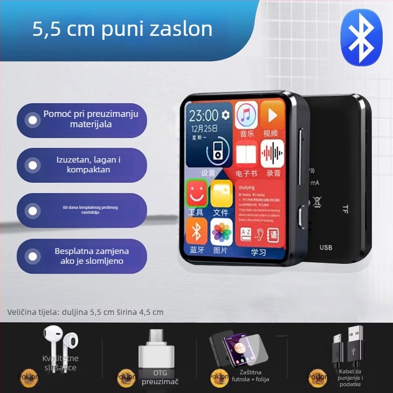 Bluetooth MP3/MP4 prijenosni player za učenike srednje škole MP5 MP6 MP7