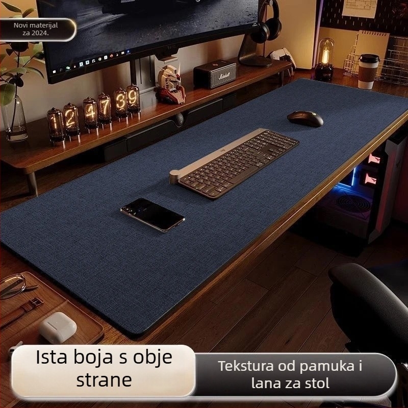 Velika podloga za stol — koža, mat završna obrada, jednobojni stil, gaming podloga