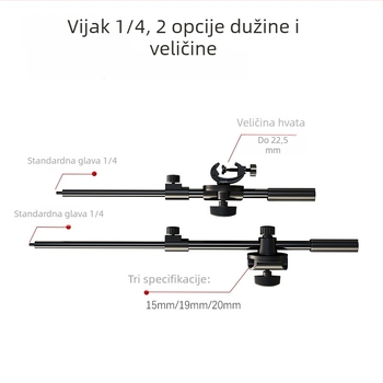 LIKER S-700 Metalni teleskopni stalak za nadglavnu poziciju s produženim rukom za telefon i mikrofon