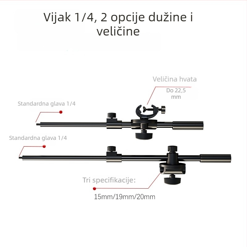 LIKER S-700 Metalni teleskopni stalak za nadglavnu poziciju s produženim rukom za telefon i mikrofon