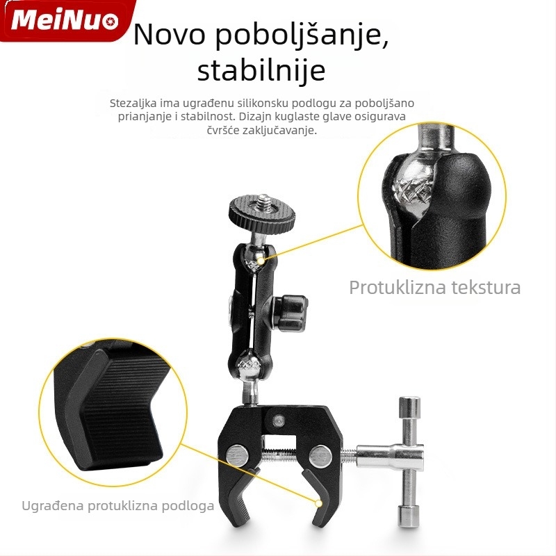 Višenamjenska U-oblik teška stezaljka za DSLR fotoaparat, C-stezaljka s metalnim ramenom za fotografiranje