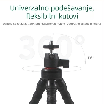 Benbenhu Dy-zm-16 tripod/glava za mobitel i GoPro – ABS/TPR/metal, maksimalna nosivost 2 kg, težina 156 g