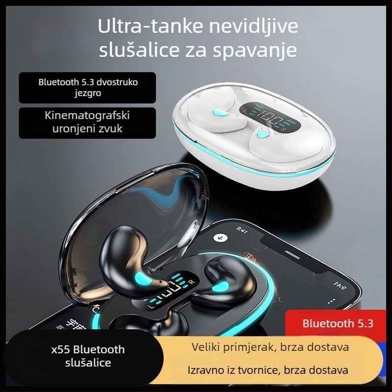 X55 Bluetooth slušalica s redukcijom šuma, Bluetooth 6.0, Zhongke Lanxun čip, IPX-6, trajanje baterije 0-4 h
