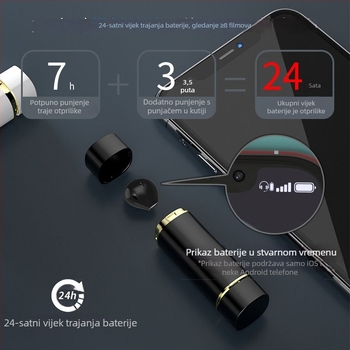 Bluetooth slušalice s redukcijom buke, privatni model, handsfree za auto, stereo za obje uši, Bluetooth 5.0, domet 10 m, trajanje baterije 0–4 h