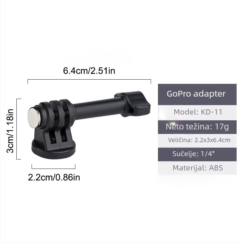 Insta360 adapter za akcijsku kameru, baza s navojem 1/4, za stativ i gimbal, ABS materijal
