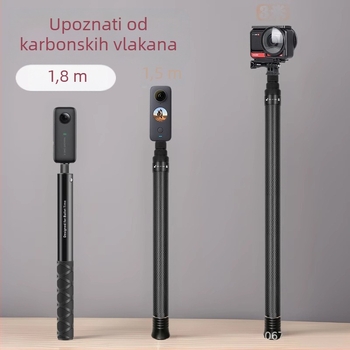 Selfie štap za Insta360 X3/X4 akcijsku kameru — karbonska vlakna/aluminijska legura; kompatibilno s Insta360 akcijskim kamerama; Marka: YOTULI. (Marka: YOTULI; Materijal: karbonska vlakna/aluminijska legura; Kompatibilnost: Insta360 akcijske kamere)