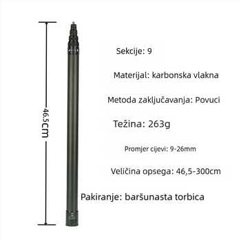 Selfie štap za Insta360 X3/X4 akcijsku kameru — karbonska vlakna/aluminijska legura; kompatibilno s Insta360 akcijskim kamerama; Marka: YOTULI. (Marka: YOTULI; Materijal: karbonska vlakna/aluminijska legura; Kompatibilnost: Insta360 akcijske kamere)
