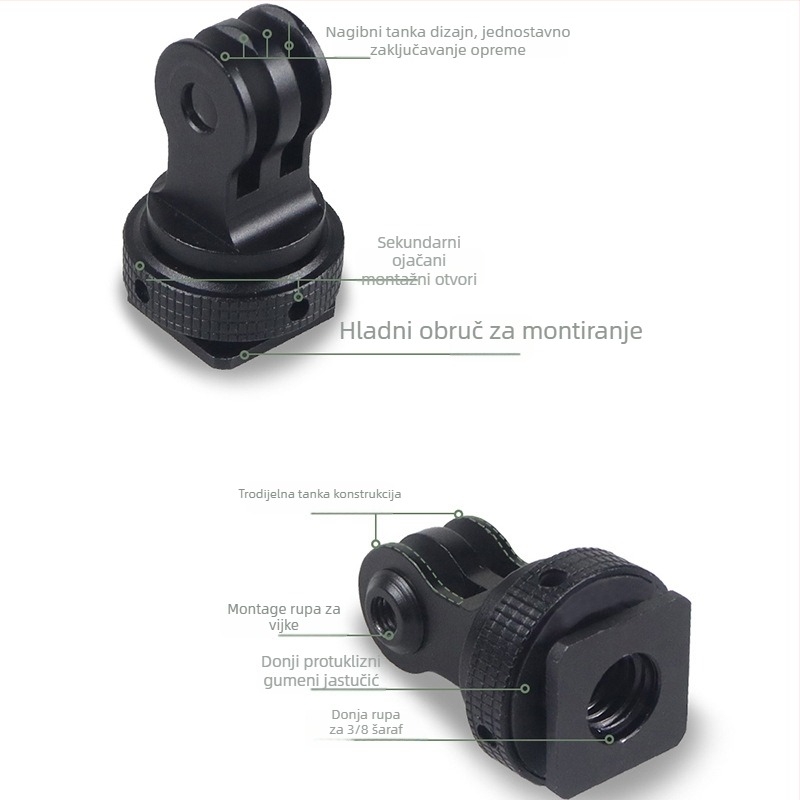 Držač hladne obuće za GoPro, aluminijska legura, kompatibilan s GoPro 13/Full Series i DJI Osmo Action