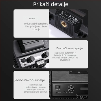 Shenniu LDP8D/BI 18D/BI Lampa za fill fotografiju, unutarnja i vanjska upotreba, mekani panel, podesiva jačina svjetla, samostalno napajanje