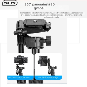 Yunteng 190 profesionalni DSLR stativ – kompaktni putni stativ za fotografiju i video s kugličnom glavom