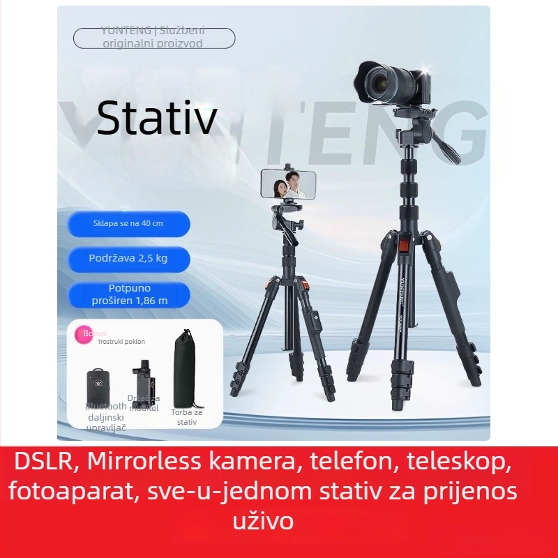 Yunteng 190 profesionalni DSLR stativ – kompaktni putni stativ za fotografiju i video s kugličnom glavom