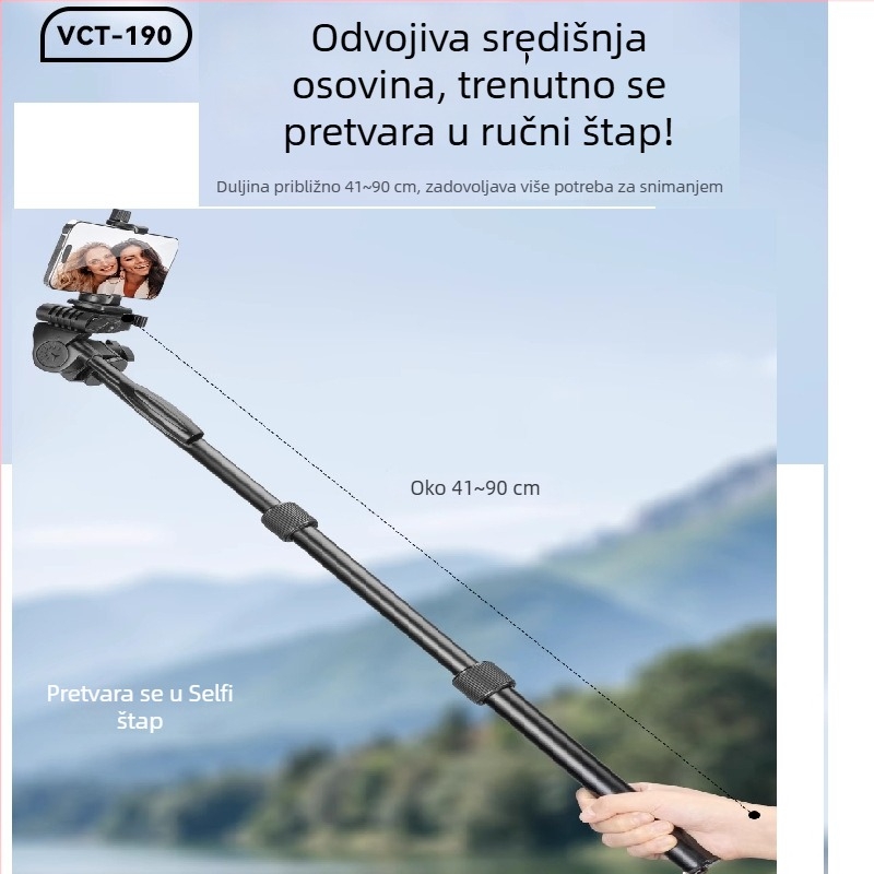 Yunteng 190 profesionalni DSLR stativ – kompaktni putni stativ za fotografiju i video s kugličnom glavom