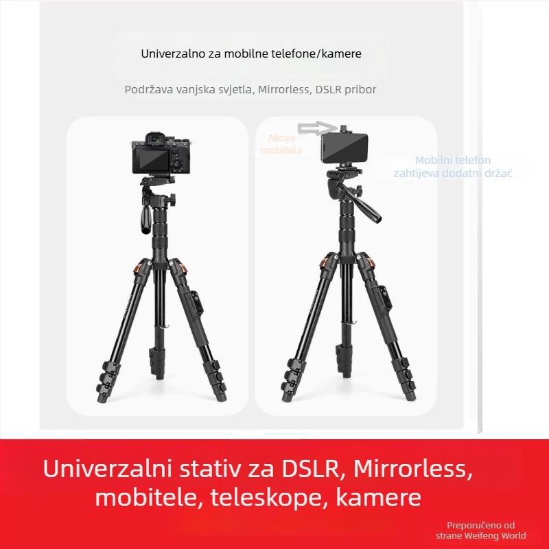 Yunteng 190 profesionalni DSLR stativ – kompaktni putni stativ za fotografiju i video s kugličnom glavom