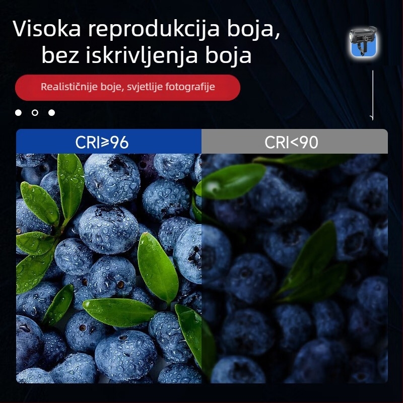 200W COB profesionalno svjetlo za fotografiju, promjenjiva jačina svjetla, 2700–6500K, 110–265V, E27 priključak