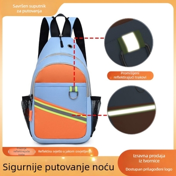 Oxford platna crossbody torba sa zatvaračem, unutarnji džepovi za telefon i ID karticu (telefon, ID kartica)