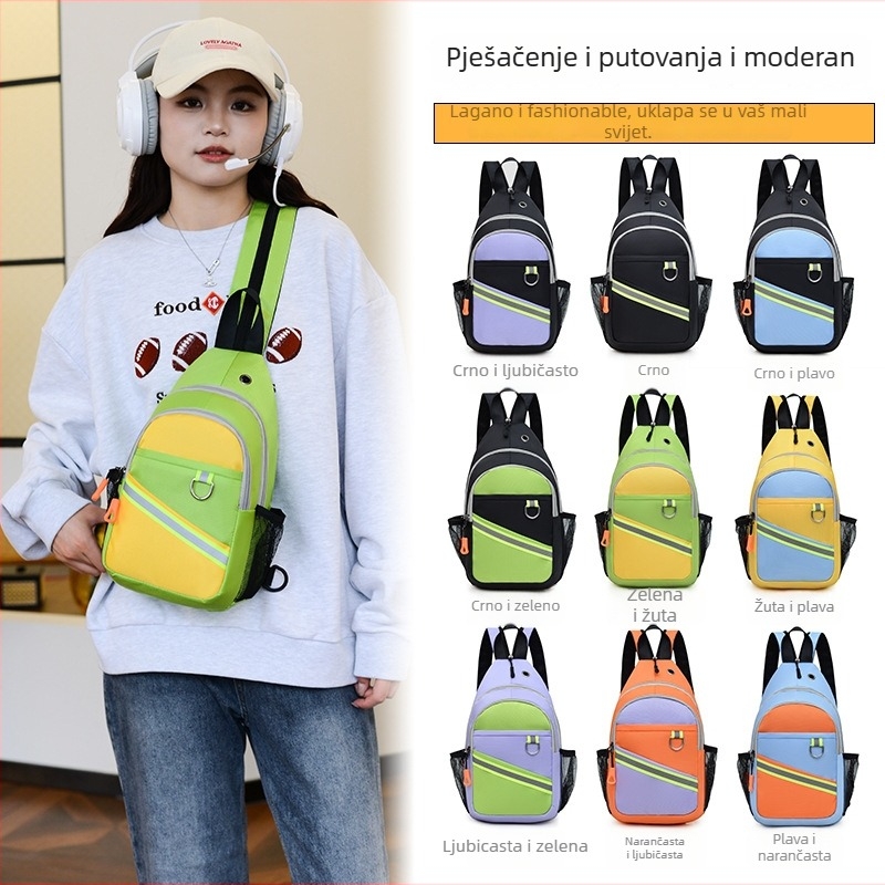 Oxford platna crossbody torba sa zatvaračem, unutarnji džepovi za telefon i ID karticu (telefon, ID kartica)