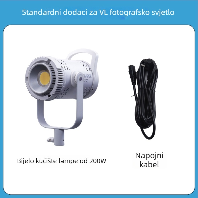 Profesionalno fotografsko svjetlo, COB LED 300W, 220V, 3 boje temperature, podešavanje jačine i boje svjetla, domet do 30 m