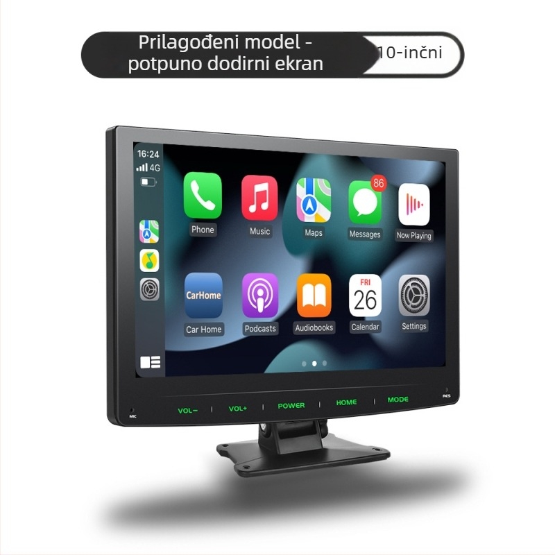 Bežični prijenosni zaslon CarPlay s podrškom za vožnju i navigaciju unazad, model PS7002, LCD zaslon, SD kartica, napajanje putem cigaretne utičnice
