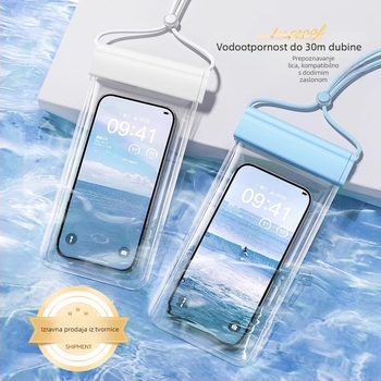 Vodootporna torbica za telefon za plažu s HD dodirnim zaslonom — kompatibilno s telefonima do 7,2 inča, plastično vodootporno kućište, moguć prilagođeni logotip, za plivanje, ronjenje i raftanje