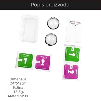 Zaštitna leća za Insta360X5 – PC + kaljeno staklo, mogućnost otiska loga, paket: 1 kom.