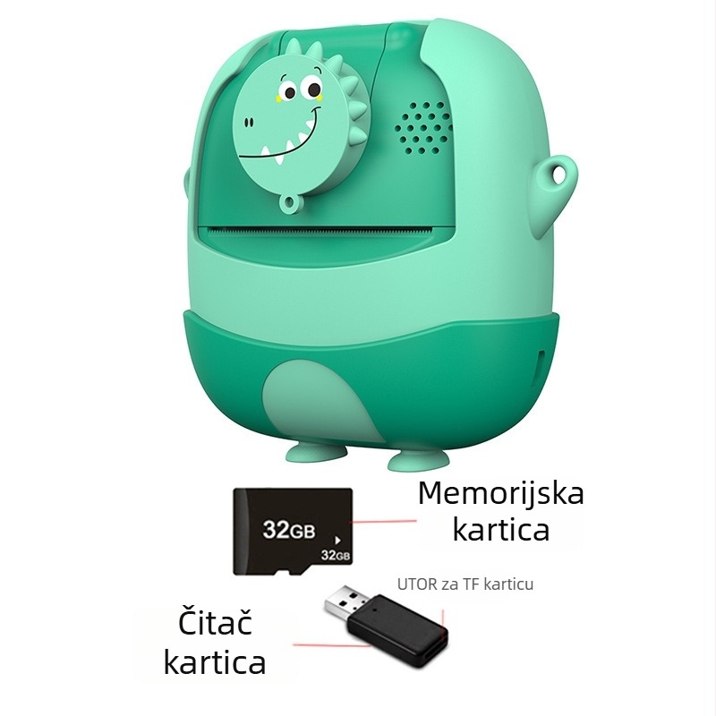 Pametna dječja instant kamera s termalnim ispisom, USB priključak, papir 57×25 mm, baterija 1000 mAh