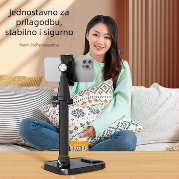 Teleskopski stolni držač za mobitel i tablet sa rotirajućom dvostrukom kamerom za overhead uživo video