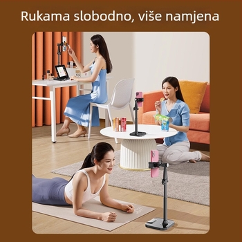 Teleskopski stolni držač za mobitel i tablet sa rotirajućom dvostrukom kamerom za overhead uživo video