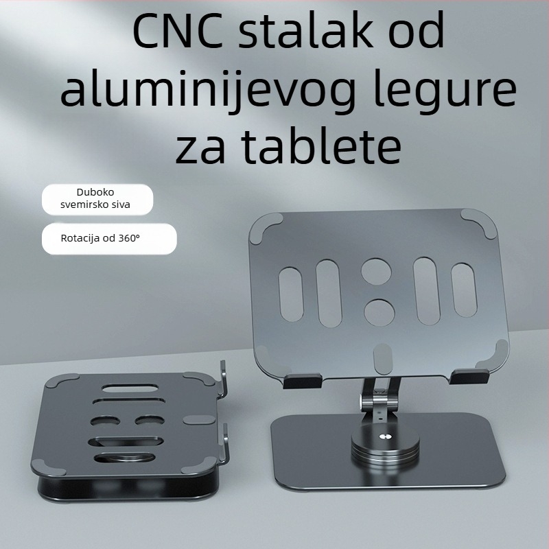 Držač tableta od aluminijske legure, okretni, sklopivi i prijenosni – kompatibilan s iPadom