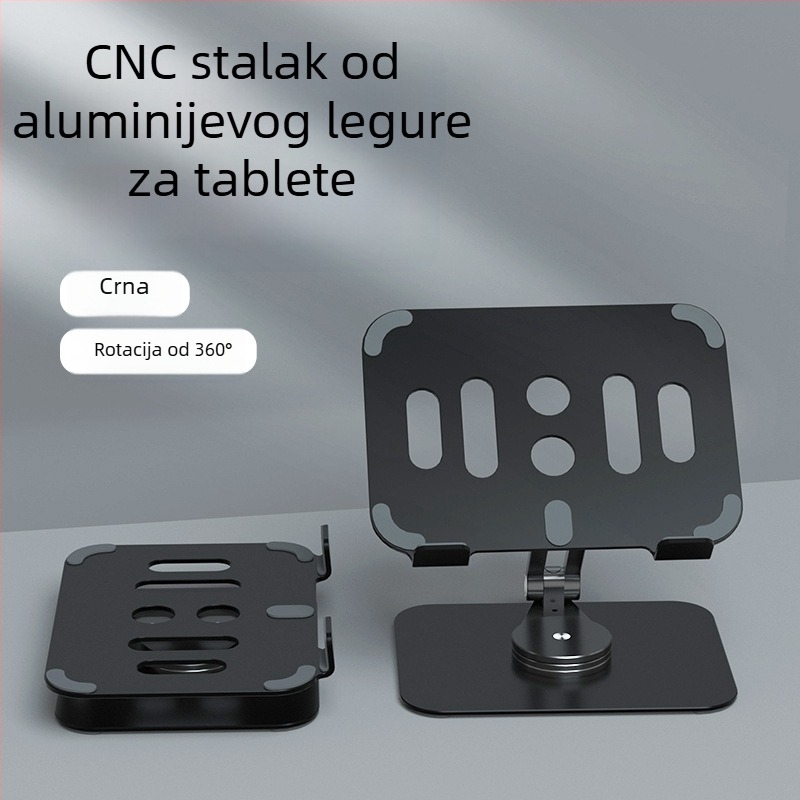 Držač tableta od aluminijske legure, okretni, sklopivi i prijenosni – kompatibilan s iPadom