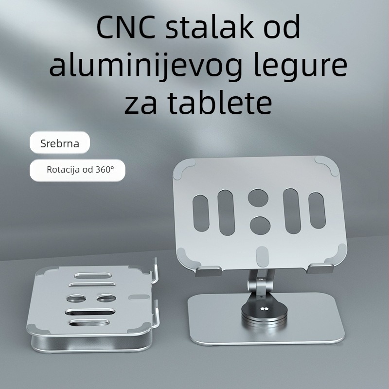 Držač tableta od aluminijske legure, okretni, sklopivi i prijenosni – kompatibilan s iPadom