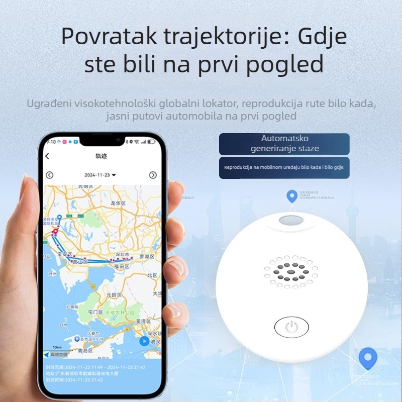 GPS tracker privjesak – model 1202, 240mAh baterija, ABS+ elektronička pločica, iOS kompatibilan