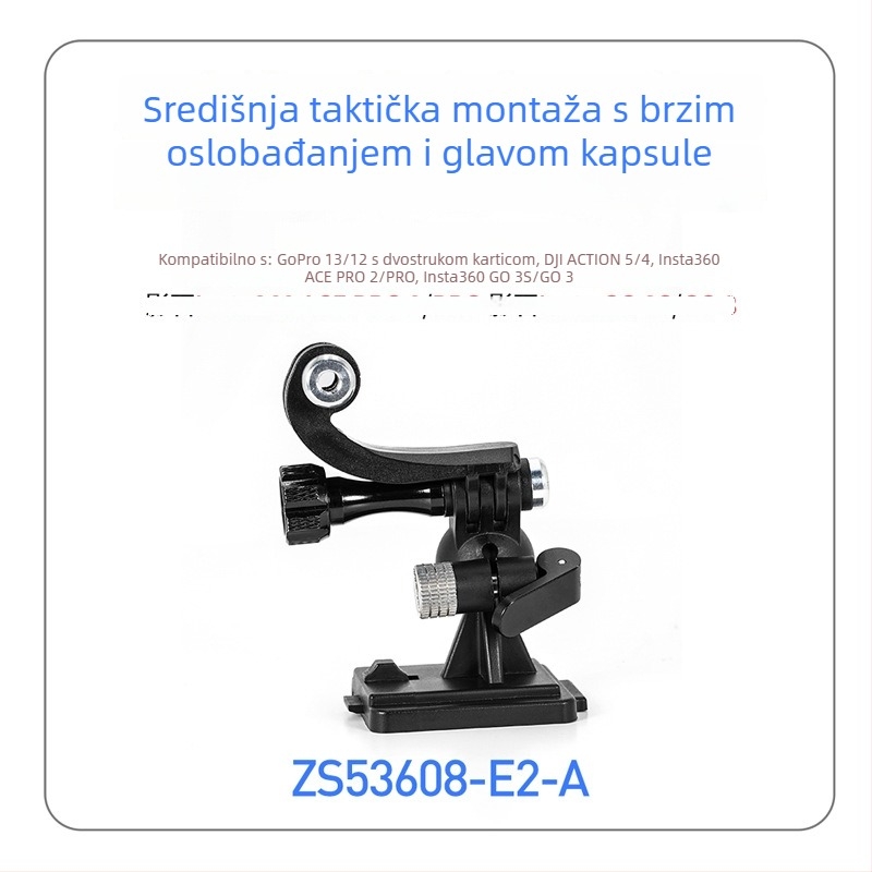 Držač kacige za akcijske kamere — materijal: plastika; kompatibilni modeli: Action Camera; tiskanje logotipa nije podržano; postprodajna služba: 3 garancije.