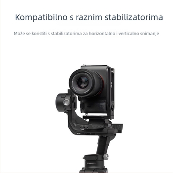 L-tip brze instalacijska ploča za kameru – vertikalna ploča s perforacijama za proširenje, univerzalna za SLR, aluminijska zlitina, model L130C, nosivost 6–10 kg